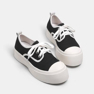 Fashion Summer Multicolor Retro Fashion Lace Up Canvas Shoes Women's Exquisite High Quality Thick Sole Casual Small White Shoes