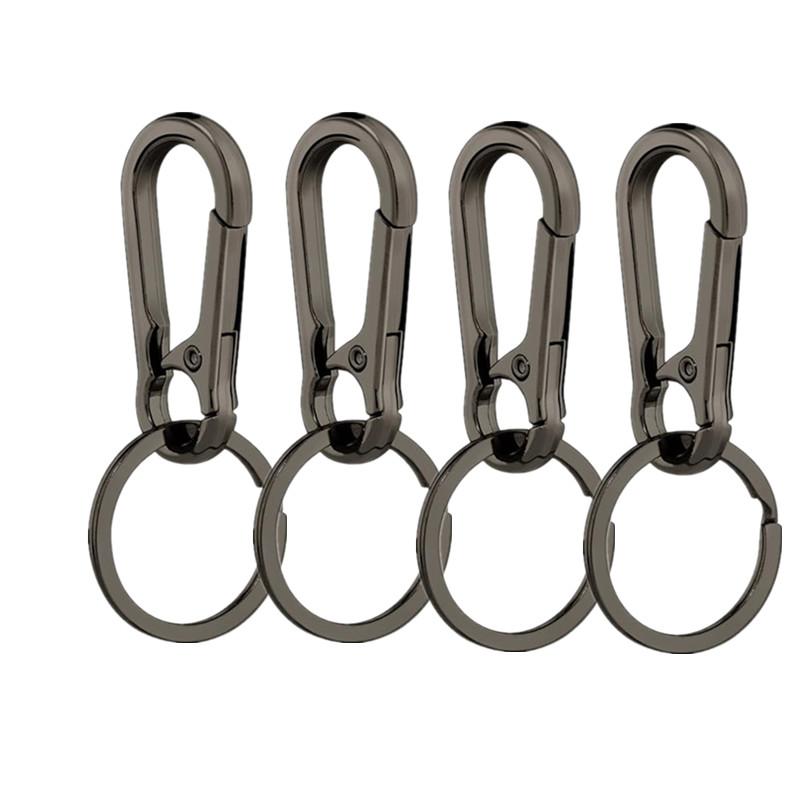 

4Pcs Carabiner Clip Keychain Metal Carabiner Shape Key Ring Keyring Key Holder Clips Hook Holder Organizer for Car Keys Finder чёрный
