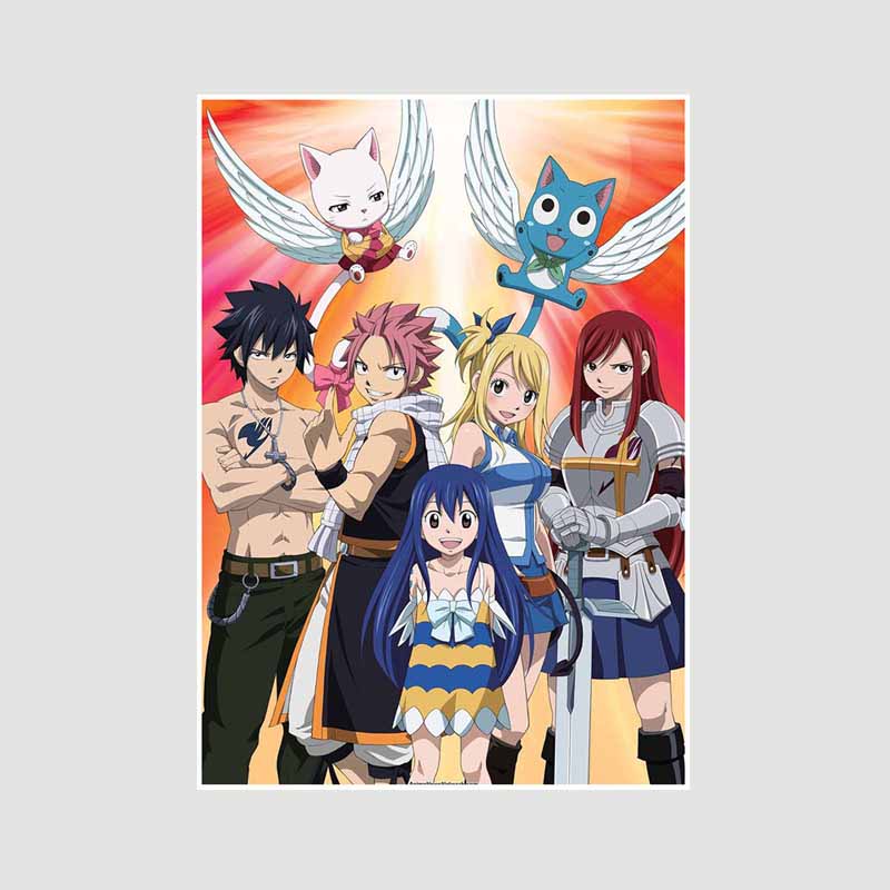 

Японские классические аниме-постеры и принты, настенный декор, ретро-белая бумага, постер «Хвост феи», художественная живопись, гостиная, домашнее украшение, фреска 30x21cm