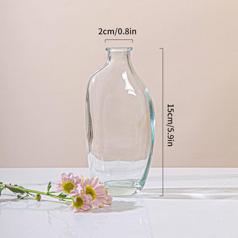 Retro Glass Vase Transparent Flower Bottle Nordic Plants Pot Flower Arrangement Hydroponic Terrarium Flowerpot Wedding Decor