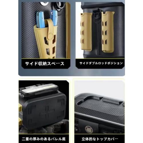 Sit-on Tackle Box with Rod Holder, Tackle Bag, Fishing Bucket, 45cm, with Pliers Holder, EVA Material, Multifunctional Fishing Tackle Case, Disaster P