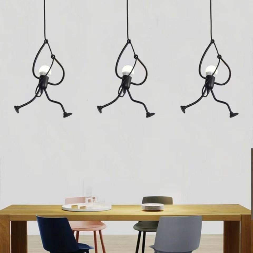 Nordic Wrought Iron Pendant Light - Retro Modern Art for Cafe or Boutique Decor
