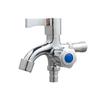 Copper Outdoor Washing Machine Faucet with Quick-Open Extended Spout, 4-Point Connect, 304 Stainless Steel, One-In Two-Out Design.