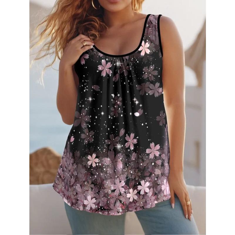 Summer Creative Colorful Beautiful Butterfly Print Women's Sleeveless Vest Casual Loose Fashionable Comfortable Vest