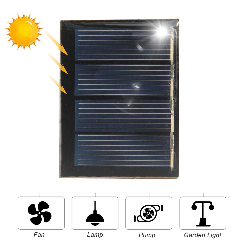 0.23W 2V 115mA Mini Solar Cell Polycrystalline Silicon Solar Panel DIY Waterproof Camping Portable Power Solar Panel Compatible for Toys Light Lamp