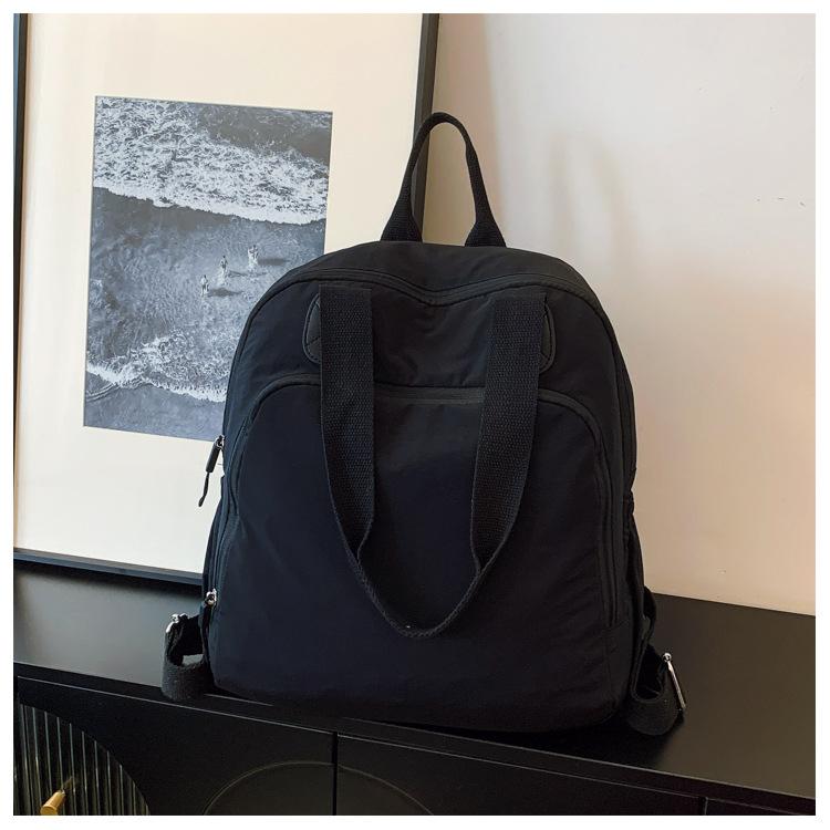 

Рюкзак женский 2025 новый ультралегкий пуховый простой дорожный рюкзак для коротких поездок многофункциональная модная холщовая сумка через плечо чёрный