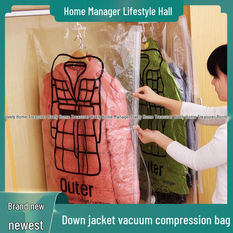 Vacuum Compressed Hanging Down Jacket Dust Cover Bag