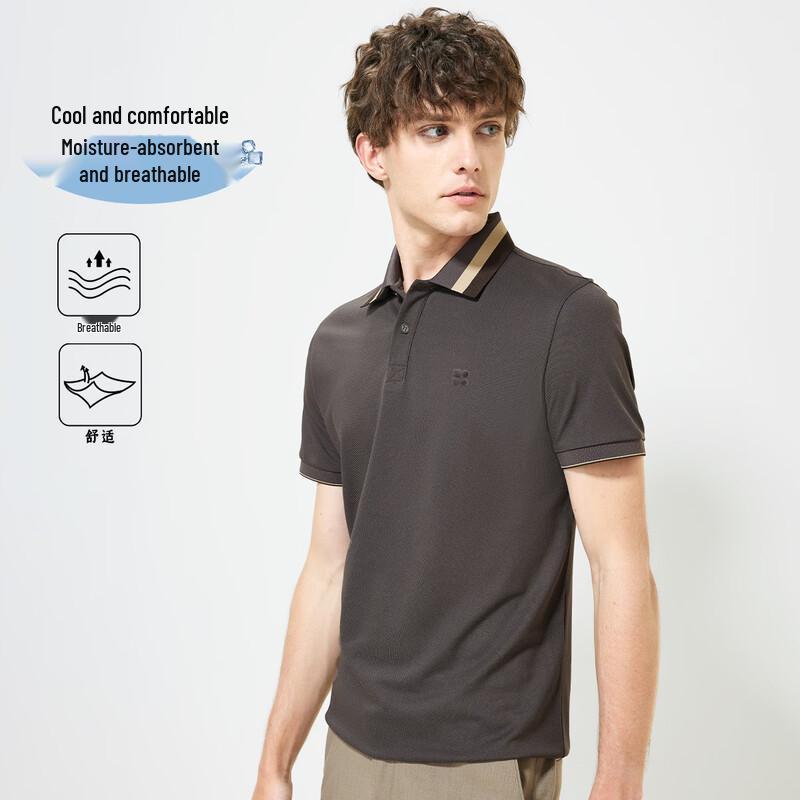 Hodo Men's Linen Silk Blend Short Sleeve Polo Shirt
