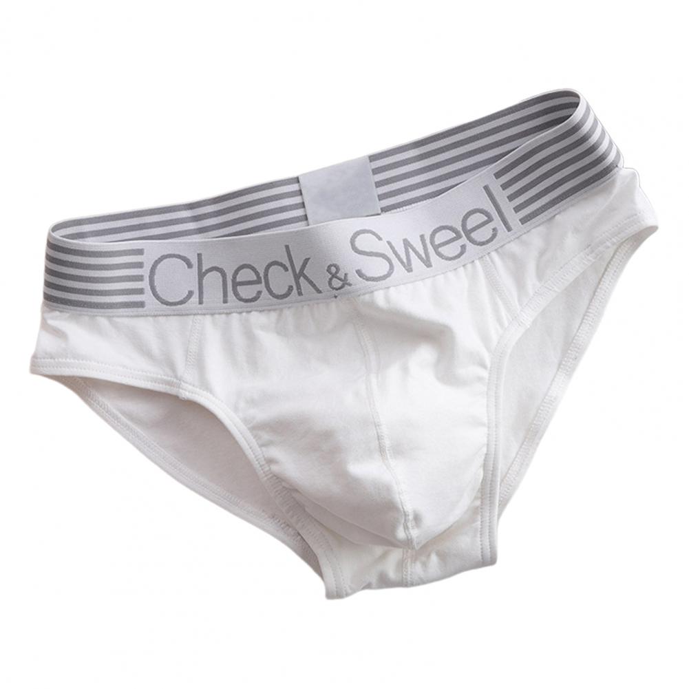 

Мужские трусы-трусы с треугольными чашечками, однотонные шорты с буквенным принтом, дышащие свободные трусы с широкими полями для подростков на каждый день M белый