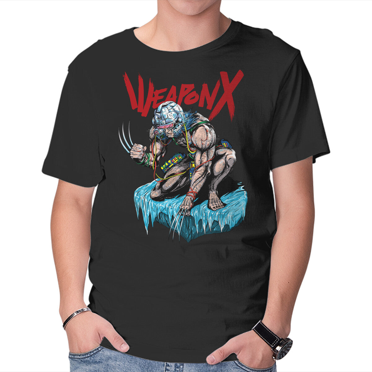 Unisex Crew Neck T-Shirt Berserker Weapon X Graphic Short Sleeve Casual Tee L