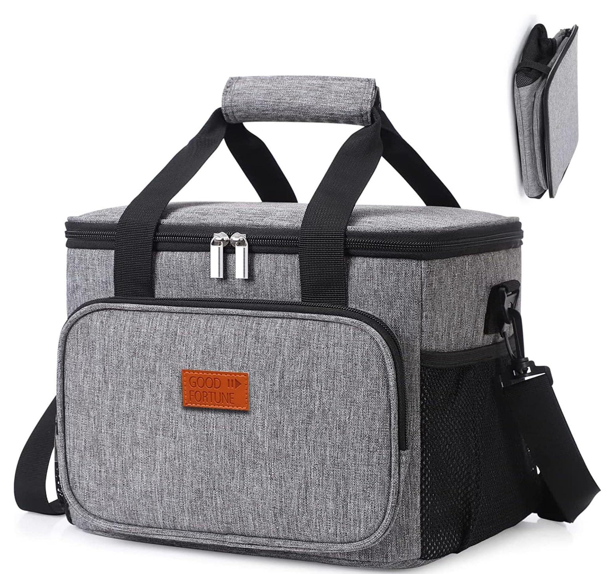 

FTBOL Cooler Soft High Performance Club Ice Cooling Cooler Handheld and Shoulder Easy to Blossom Box, Type, Foldable, [Camping Equipment] Fishing, сірий колір
