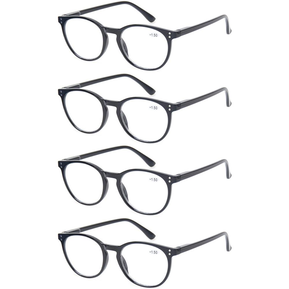 

Turezing 4 Pack Reading Glasses Men Women Spring Hinge Oval Frame Hd Prescription Eyeglasses Reader Diopter 0~600 0