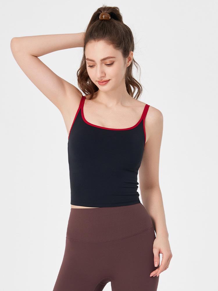 NULS Kryddig Tjej Färgblock Sportlinne med Fast Kupa för Kvinnor