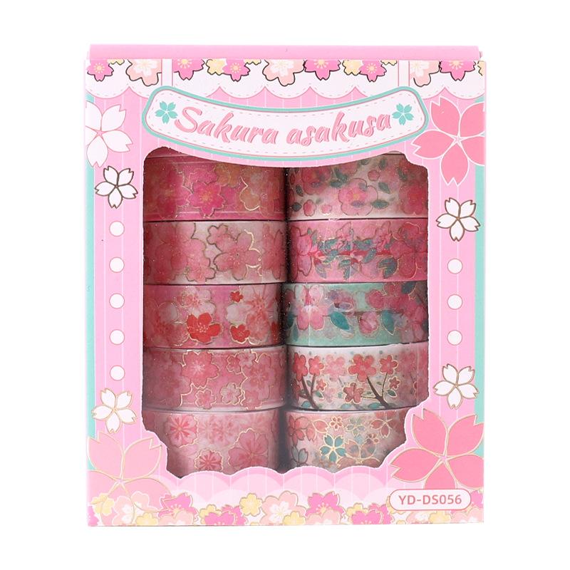 12Pcs Sakura Washi Tape Scrapbooking Supplies Masking Tape Decorativa School Supplies Diary Decoration Washitape