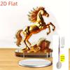 2D Flat Acrylic Golden Horse Desktop Decoration, Gold Coin, Home Decor Plaque Hanging Wall Art Decorative Garden Decoration for Room Door Signs Hangin