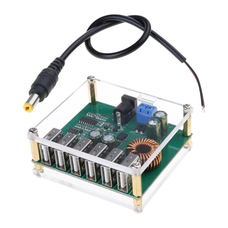 Compactly 6USB DCBuck Power Supply Module Voltages Regulator with 6 USB Port for Efficient MultiDevice Charging