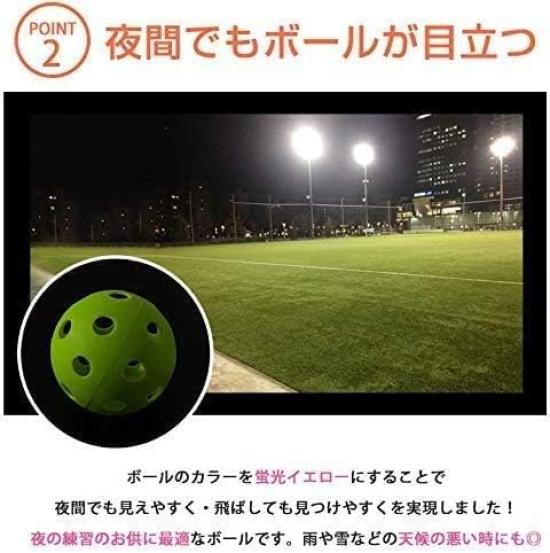 INDIVE Baseball Batting Practice Balls with Holes and Mesh Bag (Indoor Training Balls, Lightweight, Indoor Practice Toys, Baseballs) (50 Balls (2