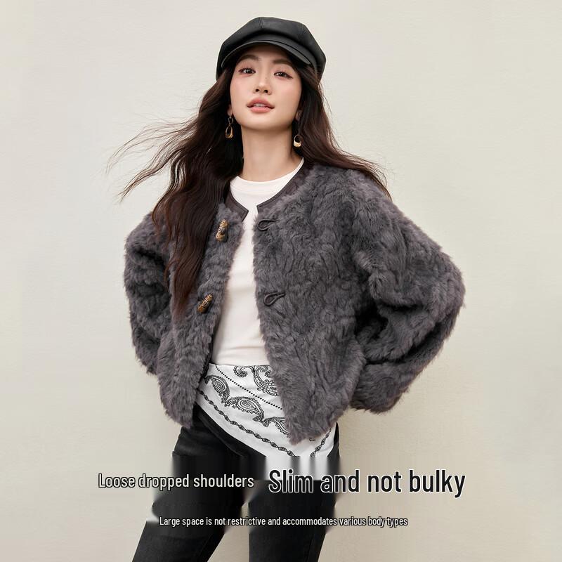 

Женская зимняя куртка Shangdubeila в винтажном стиле с плюшем и пуговицами-тогглами M