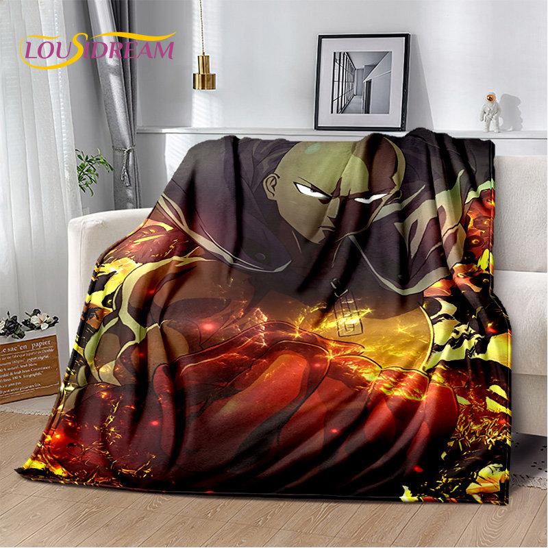 ONE PUNCH MAN Anime kreslená měkká plyšová deka, flanelová deka přehoz do obývacího pokoje Ložnice Pohovka Pohovka Piknikový kryt pro děti