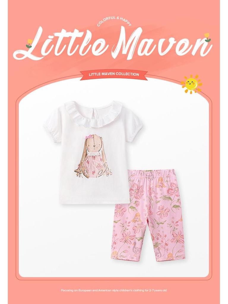 Little Maven Exclusive Cartoon Girls' Summer Set – Cute European & American Baby Clothing