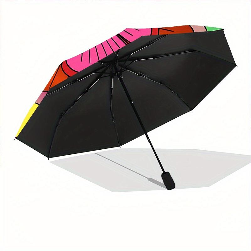 1pc Floral Mandala Design Folding Umbrella With Excellent UV Protection, 8 Ribs Casual Durable Lightweight Portable Travelling Umbrella For