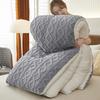 WTEMPO Foldable Lamb Fleece Quilts Warm Double-sided Plush Thick Winter Blankets Solid Home Bed & School Student Dormitory Double and Single Mattress