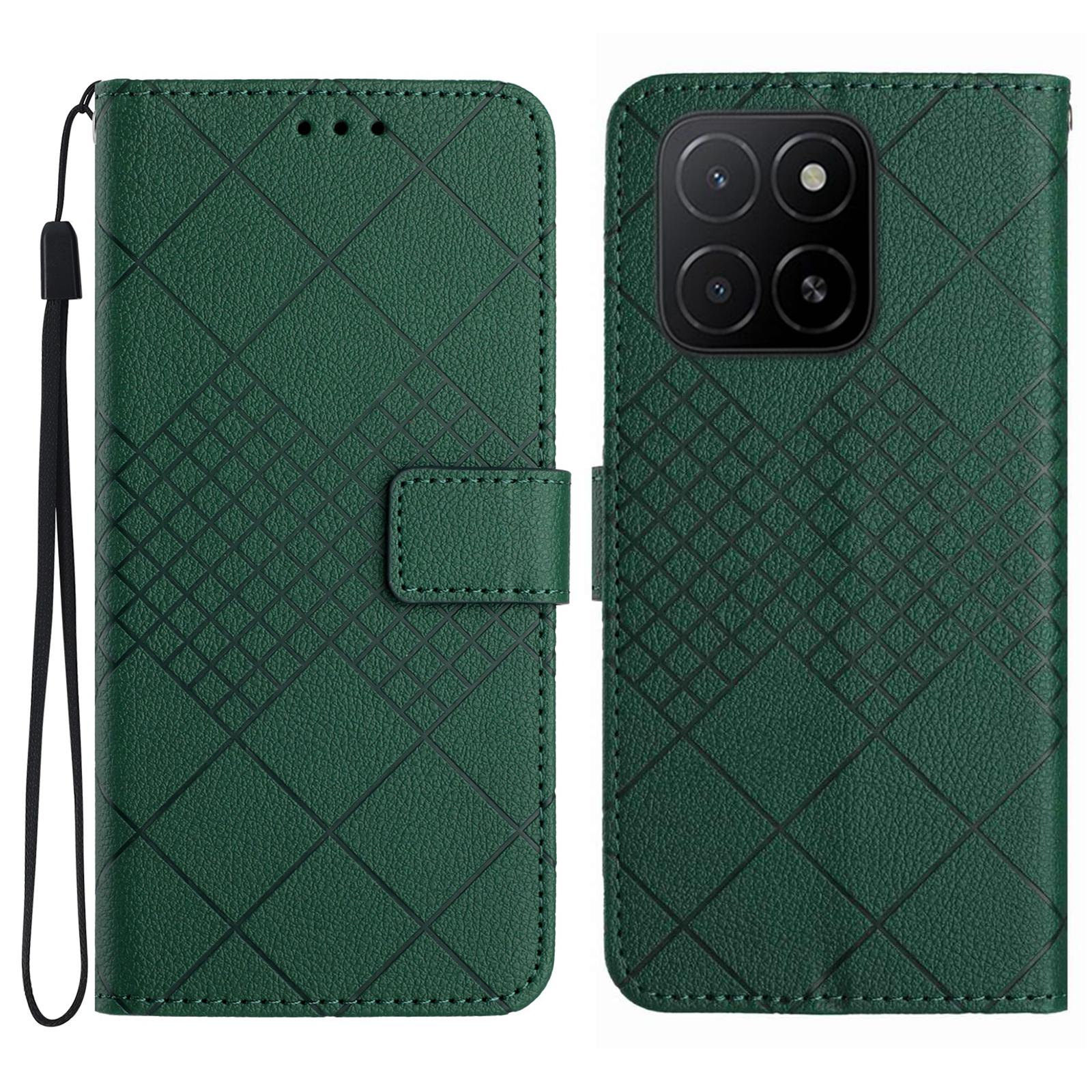 

Для Honor X8c 4G Гаманець Чохол для телефону З тисненням PU Шкіра Відкидна Книжка Обкладинка Green