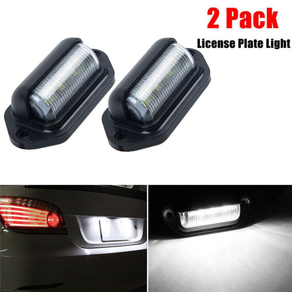 2pcs 6-LED Car License Plate Lights Boat Truck Trailer Step Lamp 12V Replacement Signal Light Car Accessories Parts