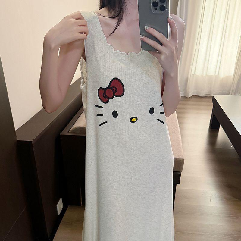 Women s Plus Size Cartoon Sleeveless Camisole Summer Nightgown Pajamas Extra Large