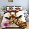 Cartoon Giraffe King Queen Duvet Cover Kids Girls Boys Animal Bedding Set Wildlife Quilt Cover 2/3pcs Polyester Comforter Cover