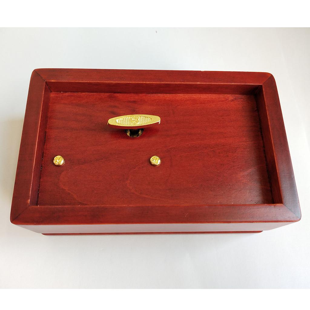 Retro Wooden Musical Box Exquisite Crafts Music Case Jewelry Storage Wind-up Music Box for Wedding Room Decoration