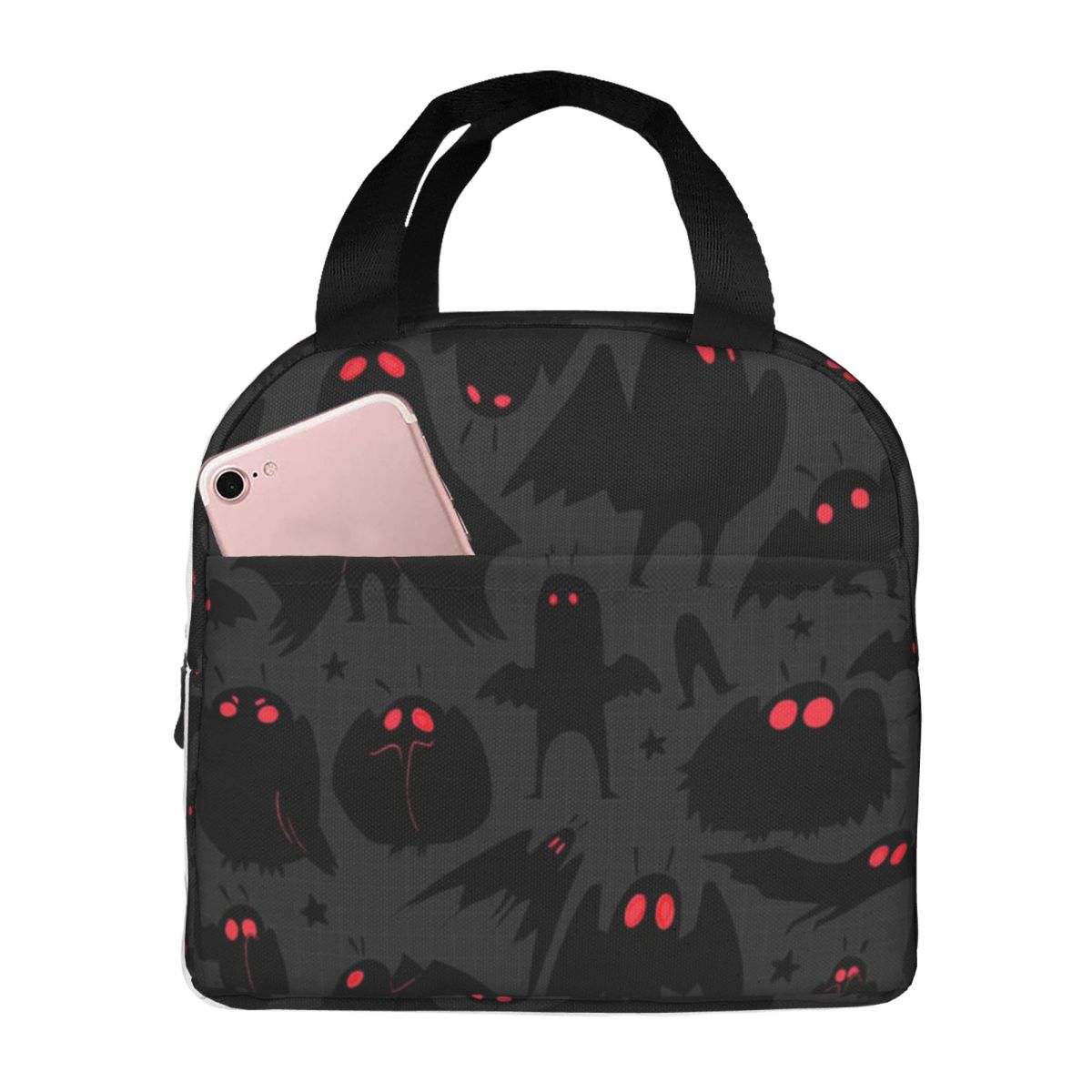 Cute Cryptids Mothman Pattern Insulated Lunch Bag for Women Office Cooler Thermal Food Box Tote Portable Lunch Boxes Container One Size