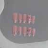 Press On Nails 10 Pieces Sweetheart Polka Dot French Floral Elegant And Durable For Parties And Daily Use