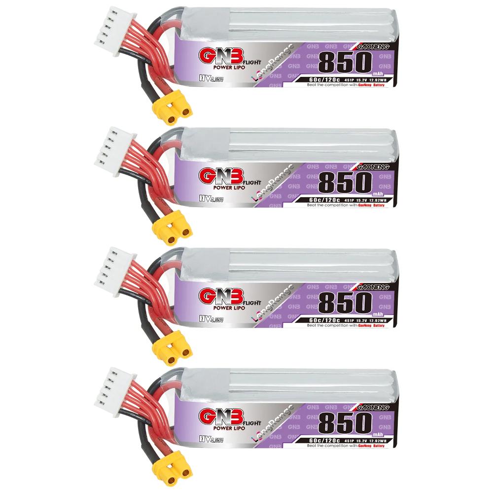 GAONENG GNB LiPo Battery 850mAh 4S 15.2V 60C Long Range XT30 Plug For Beta95X, Beta85X, Beta75X, CineBee, UAV, 2 To 3 Inch Drone
