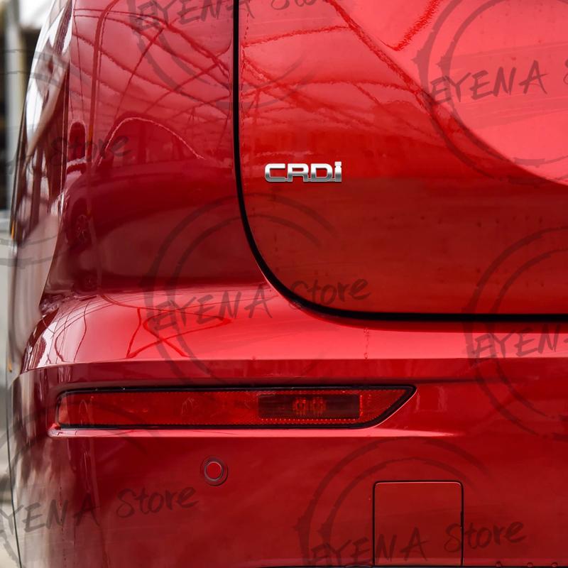 KMWL7 CRDi Logo Lettering Metal Badge Stickers Car Rear Trunk Body Emblem For Kia Sorento Carens Carnival Sportage Hyundai Tucson Kona