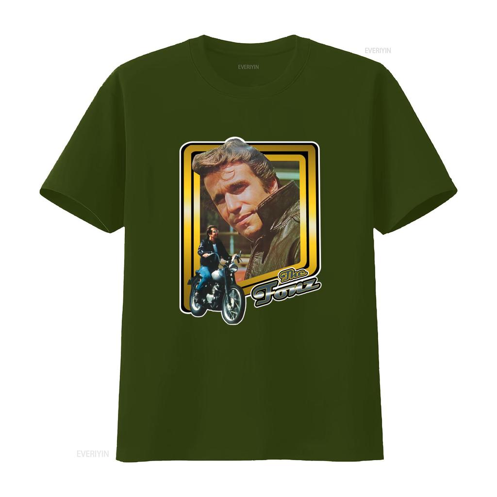 Happy Days The Fonz Fonzie Classic TV Show Slate Print T shirt Retro Style XW78 vintage Washed Casual Breathable Stylish