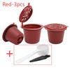 Refillable Reusable Nespresso Coffee Capsule Reutilisable Nespresso Pods with a Spoon a Brush Plastic Coffee Spoon for Cafe Bar