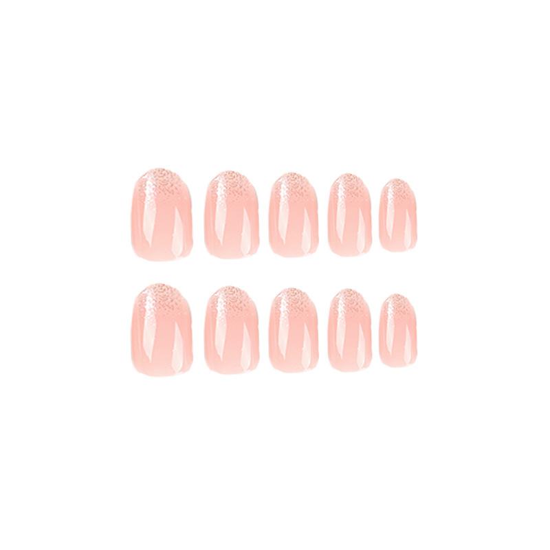 24 Pieces Wear Nail Short Oval Glitter French Wear Nail Art Nail Piece Nail Art Wear Nail Art