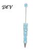 Creative Gift for Women DIY Beadable Pen, Bling Rhinestones And Faux Pearls Beaded Office Desk Accessories Black Ink Ballpoint Pen School Supplies