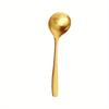 2pcs Golden Stainless Steel Large Spoons, for Hot Pot, Soup, Porridge - Long Handles, Elegant Kitchen & Dining Utensils,Spoon