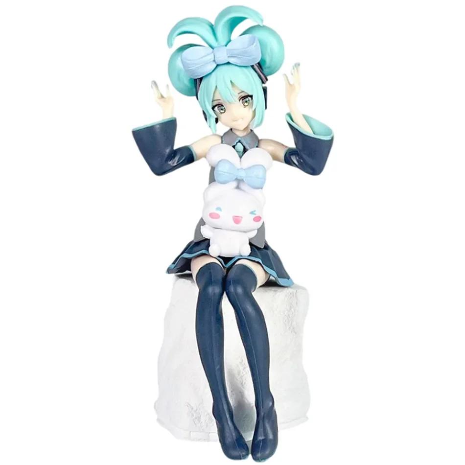 Anime Hatsune Miku X Cinnamoroll Fairy Mirror Sleeping Beauty Figure Car Ornament PVC Model Toy Birthday Gift In Stock
