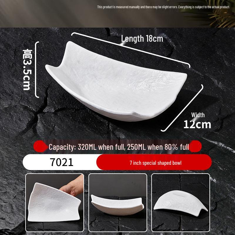 White Melamine Porcelain-Style Snack Plate - Perfect for KTV, Bar, or Restaurant Serving