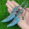 Katana Valorant de 6,3 polegadas 2 unidades Anime Cosplay Adereço Espada Tamanho Real Katana Japonesa Aço Metálico Lâmina de Faca Ninja Sabre de Samurai Brinquedo