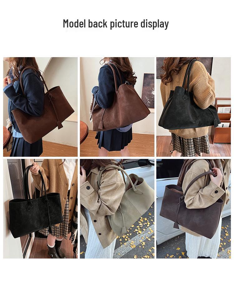 2025 Autumn/Winter Women's Retro Luxury Handbag: Versatile, Large Capacity, Textured Commuter Tote