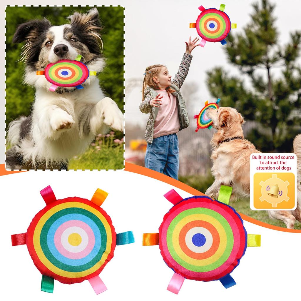 Circle Squeaky Dog Toy, Soft Fabric Sound Toy For Interactive Play And Training