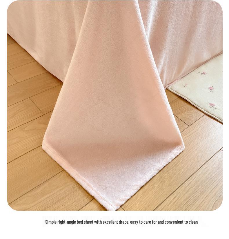 Women's Plush Velvet Fleece Bedding Set: Flannel Duvet Cover and Sheets