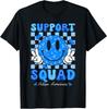 Support Squad Autismus Awareness Lächeln Gesicht Lehrerin Frauen Kinder T-Shirt Unisex T-Shirt