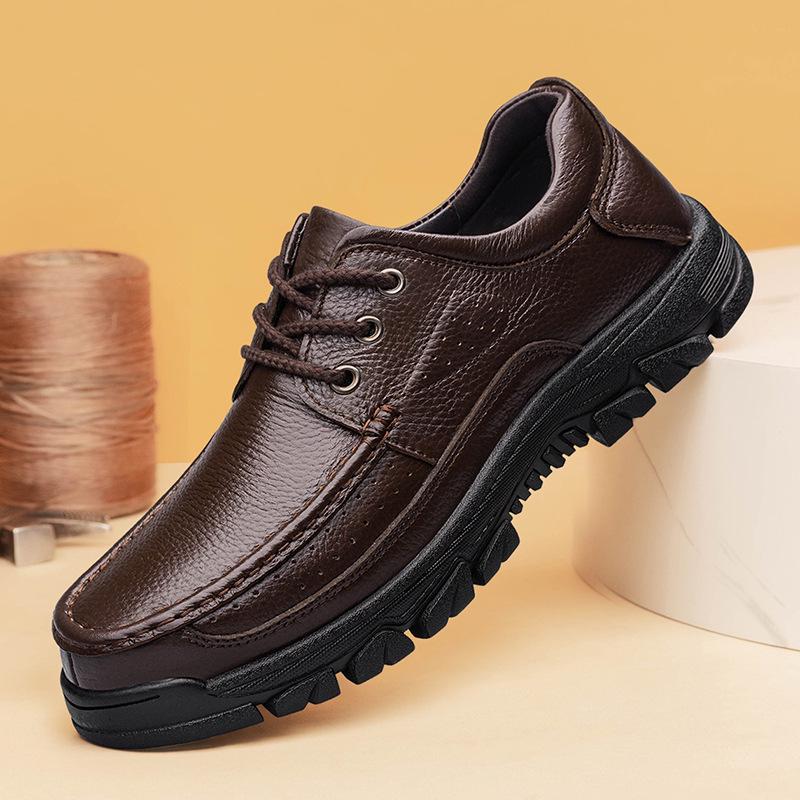 Heren Extra Wijde Echt Lederen Zakenschoenen – Maten 45-50