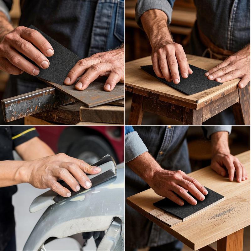 18 Sheets 9x11 Inch Sandpaper Assortment 120/180/240/320/400/600/800/1000/2000 Grits Wet Dry Polishing for Car Metals Walls Wood
