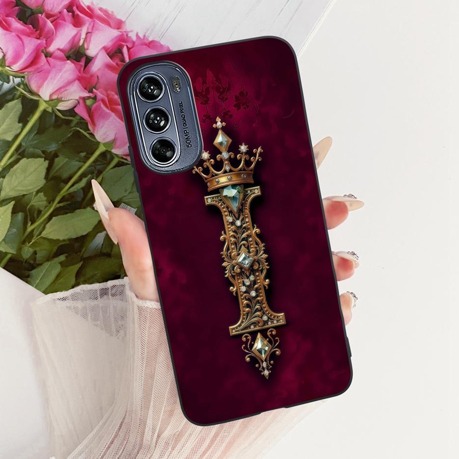 Für Motorola Moto G62 5G Hülle Niedliche Krone Buchstaben Abdeckung Stoßfest Weiches TPU Handyhülle Für Motorola G62 Moto G 62 MotoG62 5G Taschen